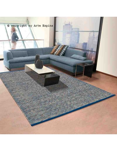 Tappeto moderno Halo Arte Espina blue lana 8058-58 rivenditore a Bergamo e Brescia