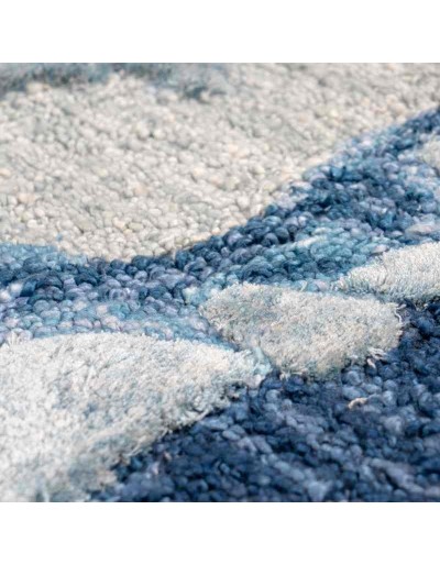 tappeto Arte Espina Damast 100 blu grigio
